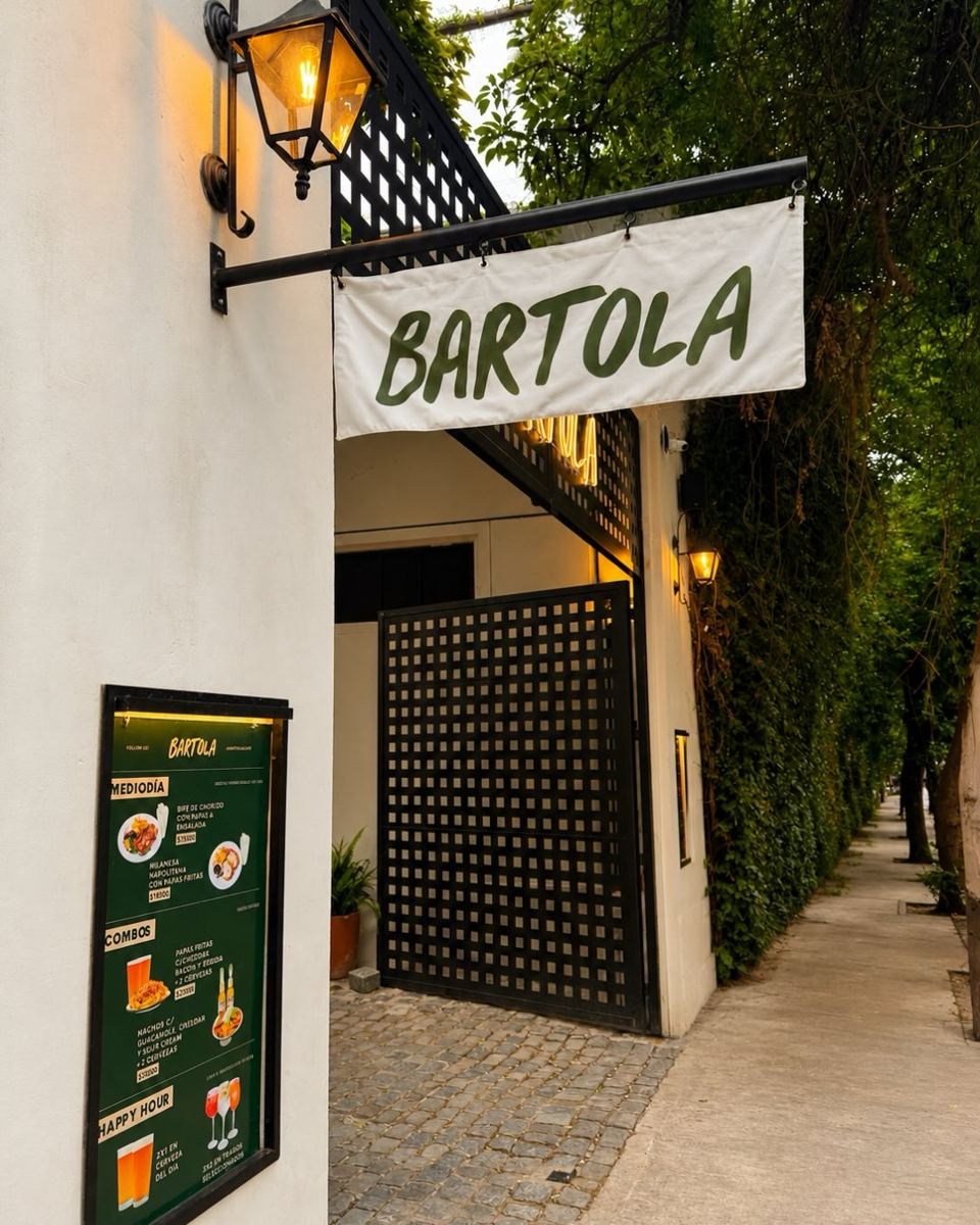 Entrada de Bartola con su cartel